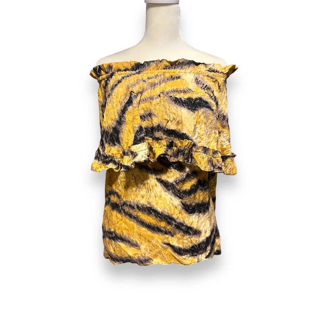 Hoffmann Copenhagen Tabitha Blouse Golden Hour Animal Print Size 34 - Picture 13 of 15